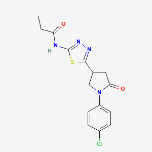 N-{5-[1-(4-chlorophenyl)-5-oxopyrrolidin-3-yl]-1,3,4-thiadiazol-2-yl}propanamide