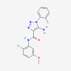 molecular formula C17H16ClN5O2 B4447996 5-amino-N-(2-chloro-5-methoxyphenyl)-1-(2-methylphenyl)-1H-1,2,3-triazole-4-carboxamide 