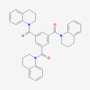 molecular formula C36H33N3O3 B444802 1-[3,5-bis(3,4-dihydro-1(2H)-quinolinylcarbonyl)benzoyl]-1,2,3,4-tetrahydroquinoline 