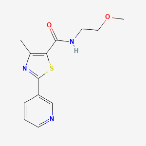 molecular formula C13H15N3O2S B4448028 N-(2-methoxyethyl)-4-methyl-2-(pyridin-3-yl)-1,3-thiazole-5-carboxamide 