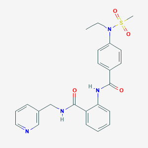 molecular formula C23H24N4O4S B4448036 2-({4-[ethyl(methylsulfonyl)amino]benzoyl}amino)-N-(3-pyridinylmethyl)benzamide 