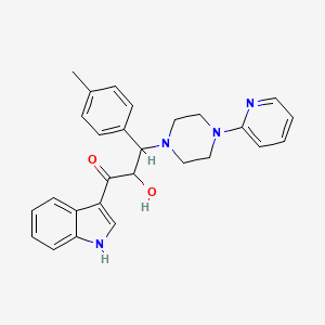 2-hydroxy-1-(1H-indol-3-yl)-3-(4-methylphenyl)-3-(4-pyridin-2-ylpiperazin-1-yl)propan-1-one