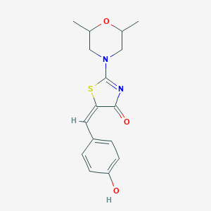 molecular formula C16H18N2O3S B444805 (5E)-2-(2,6-dimethylmorpholin-4-yl)-5-(4-hydroxybenzylidene)-1,3-thiazol-4(5H)-one CAS No. 364621-88-5