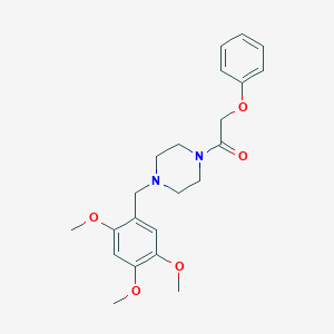 molecular formula C22H28N2O5 B444806 2-Phenoxy-1-[4-(2,4,5-trimethoxy-benzyl)-piperazin-1-yl]-ethanone 