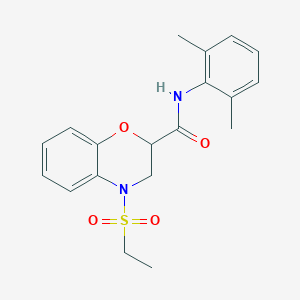 molecular formula C19H22N2O4S B4448098 N-(2,6-dimethylphenyl)-4-(ethylsulfonyl)-3,4-dihydro-2H-1,4-benzoxazine-2-carboxamide 