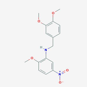 molecular formula C16H18N2O5 B444811 N-(3,4-dimethoxybenzyl)-2-methoxy-5-nitroaniline 