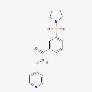 molecular formula C17H19N3O3S B4448112 N-(4-pyridinylmethyl)-3-(1-pyrrolidinylsulfonyl)benzamide 