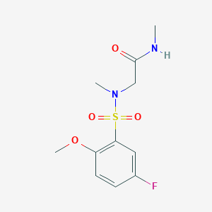 molecular formula C11H15FN2O4S B4448132 N-METHYL-2-(N-METHYL5-FLUORO-2-METHOXYBENZENESULFONAMIDO)ACETAMIDE 