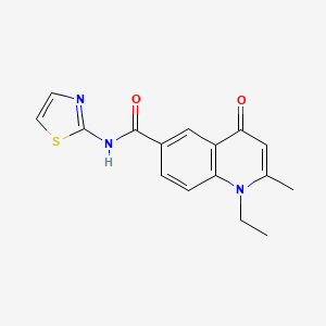 molecular formula C16H15N3O2S B4448137 1-ethyl-2-methyl-4-oxo-N-(1,3-thiazol-2-yl)quinoline-6-carboxamide 