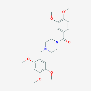 molecular formula C23H30N2O6 B444814 1-(3,4-Dimethoxybenzoyl)-4-(2,4,5-trimethoxybenzyl)piperazine 