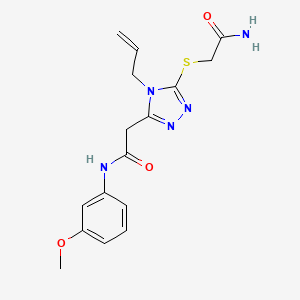 2-{5-[(2-amino-2-oxoethyl)sulfanyl]-4-(prop-2-en-1-yl)-4H-1,2,4-triazol-3-yl}-N-(3-methoxyphenyl)acetamide