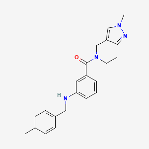 molecular formula C22H26N4O B4448208 N-ethyl-3-[(4-methylbenzyl)amino]-N-[(1-methyl-1H-pyrazol-4-yl)methyl]benzamide 