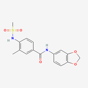 molecular formula C16H16N2O5S B4448218 N-1,3-benzodioxol-5-yl-3-methyl-4-[(methylsulfonyl)amino]benzamide 