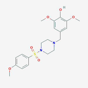 molecular formula C20H26N2O6S B444822 2,6-Dimethoxy-4-({4-[(4-methoxyphenyl)sulfonyl]piperazin-1-yl}methyl)phenol 