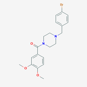 molecular formula C20H23BrN2O3 B444823 [4-(4-Bromo-benzyl)-piperazin-1-yl]-(3,4-dimethoxy-phenyl)-methanone 