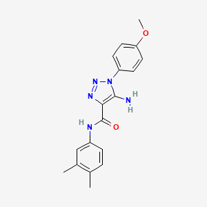 molecular formula C18H19N5O2 B4448239 5-amino-N-(3,4-dimethylphenyl)-1-(4-methoxyphenyl)-1H-1,2,3-triazole-4-carboxamide 