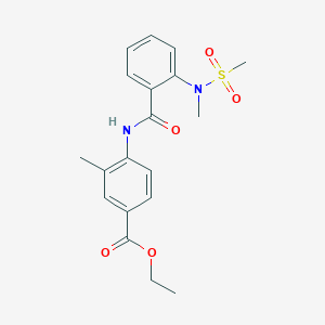 molecular formula C19H22N2O5S B4448257 ethyl 3-methyl-4-({2-[methyl(methylsulfonyl)amino]benzoyl}amino)benzoate 