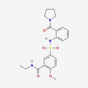 N-ethyl-2-methoxy-5-({[2-(1-pyrrolidinylcarbonyl)phenyl]amino}sulfonyl)benzamide