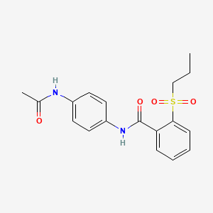 molecular formula C18H20N2O4S B4448291 N-[4-(acetylamino)phenyl]-2-(propylsulfonyl)benzamide 