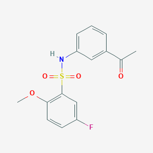 molecular formula C15H14FNO4S B4448295 N-(3-ACETYLPHENYL)-5-FLUORO-2-METHOXYBENZENE-1-SULFONAMIDE 