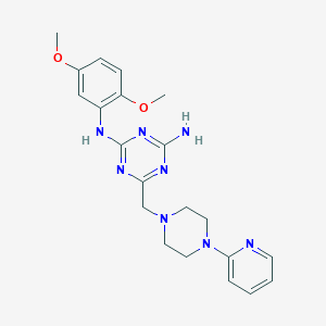 N2-(2,5-DIMETHOXYPHENYL)-6-{[4-(PYRIDIN-2-YL)PIPERAZIN-1-YL]METHYL}-1,3,5-TRIAZINE-2,4-DIAMINE