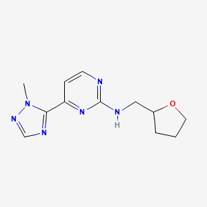 4-(2-methyl-1,2,4-triazol-3-yl)-N-(oxolan-2-ylmethyl)pyrimidin-2-amine