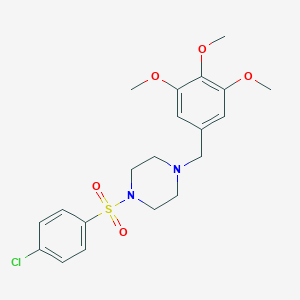 molecular formula C20H25ClN2O5S B444832 1-[(4-Chlorophenyl)sulfonyl]-4-(3,4,5-trimethoxybenzyl)piperazine 