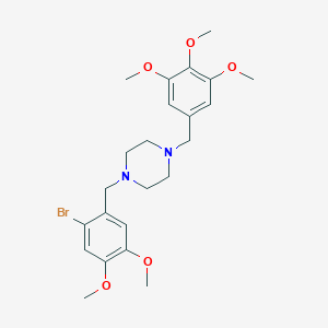 molecular formula C23H31BrN2O5 B444835 1-(2-Bromo-4,5-dimethoxybenzyl)-4-(3,4,5-trimethoxybenzyl)piperazine 