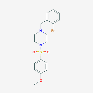 molecular formula C18H21BrN2O3S B444836 1-(2-Bromobenzyl)-4-[(4-methoxyphenyl)sulfonyl]piperazine 
