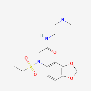 molecular formula C15H23N3O5S B4448385 N~2~-1,3-benzodioxol-5-yl-N~1~-[2-(dimethylamino)ethyl]-N~2~-(ethylsulfonyl)glycinamide 