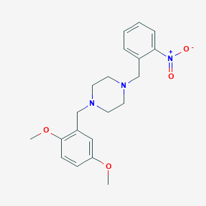 molecular formula C20H25N3O4 B444839 1-(2,5-Dimethoxy-benzyl)-4-(2-nitro-benzyl)-piperazine 