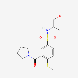 molecular formula C16H24N2O4S2 B4448404 N-(2-methoxy-1-methylethyl)-4-(methylthio)-3-(1-pyrrolidinylcarbonyl)benzenesulfonamide 