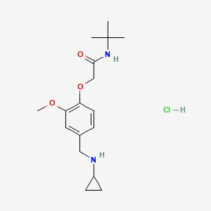 molecular formula C17H27ClN2O3 B4448458 N-(tert-butyl)-2-{4-[(cyclopropylamino)methyl]-2-methoxyphenoxy}acetamide hydrochloride 