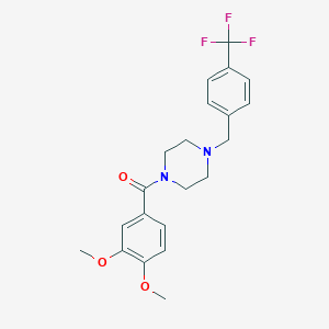 molecular formula C21H23F3N2O3 B444846 1-(3,4-Dimethoxybenzoyl)-4-[4-(trifluoromethyl)benzyl]piperazine 