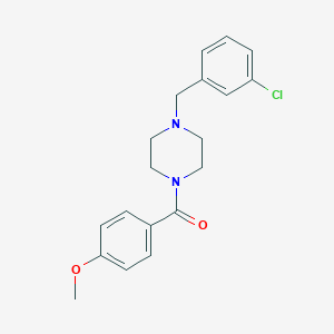 molecular formula C19H21ClN2O2 B444850 [4-[(3-Chlorophenyl)methyl]piperazin-1-yl]-(4-methoxyphenyl)methanone 