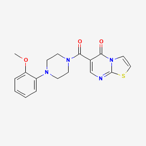 molecular formula C18H18N4O3S B4448506 6-{[4-(2-methoxyphenyl)-1-piperazinyl]carbonyl}-5H-[1,3]thiazolo[3,2-a]pyrimidin-5-one 