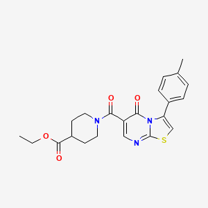 ethyl 1-{[3-(4-methylphenyl)-5-oxo-5H-[1,3]thiazolo[3,2-a]pyrimidin-6-yl]carbonyl}-4-piperidinecarboxylate