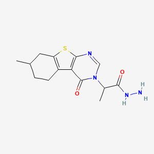 2-(7-Methyl-4-oxo-5,6,7,8-tetrahydro-[1]benzothiolo[2,3-d]pyrimidin-3-yl)propanehydrazide