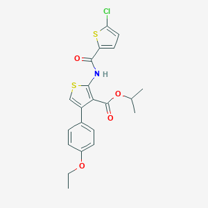 molecular formula C21H20ClNO4S2 B444856 Isopropyl 2-{[(5-chloro-2-thienyl)carbonyl]amino}-4-(4-ethoxyphenyl)-3-thiophenecarboxylate 
