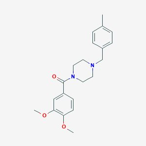molecular formula C21H26N2O3 B444858 1-(3,4-Dimethoxybenzoyl)-4-(4-methylbenzyl)piperazine CAS No. 5956-85-4