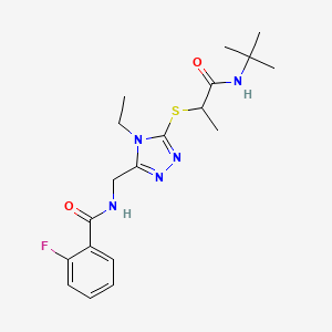 N-[(5-{[1-(tert-butylamino)-1-oxopropan-2-yl]sulfanyl}-4-ethyl-4H-1,2,4-triazol-3-yl)methyl]-2-fluorobenzamide