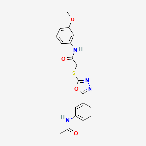 2-({5-[3-(acetylamino)phenyl]-1,3,4-oxadiazol-2-yl}thio)-N-(3-methoxyphenyl)acetamide