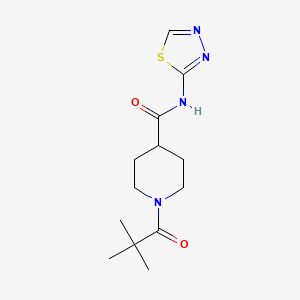 molecular formula C13H20N4O2S B4448672 1-(2,2-dimethylpropanoyl)-N-(1,3,4-thiadiazol-2-yl)piperidine-4-carboxamide 