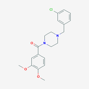 molecular formula C20H23ClN2O3 B444869 1-(3-Chlorobenzyl)-4-(3,4-dimethoxybenzoyl)piperazine 