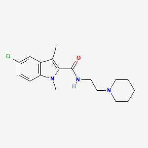 molecular formula C18H24ClN3O B4448715 5-CHLORO-1,3-DIMETHYL-N-(2-PIPERIDINOETHYL)-1H-INDOLE-2-CARBOXAMIDE 