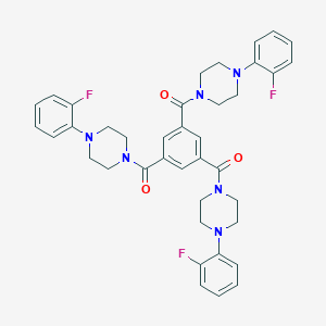 molecular formula C39H39F3N6O3 B444872 1-(3,5-Bis{[4-(2-fluorophenyl)-1-piperazinyl]carbonyl}benzoyl)-4-(2-fluorophenyl)piperazine 