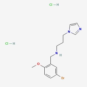 N-[(5-bromo-2-methoxyphenyl)methyl]-3-imidazol-1-ylpropan-1-amine;dihydrochloride