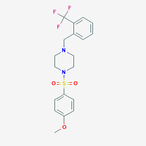 molecular formula C19H21F3N2O3S B444877 1-[(4-Methoxyphenyl)sulfonyl]-4-[2-(trifluoromethyl)benzyl]piperazine 