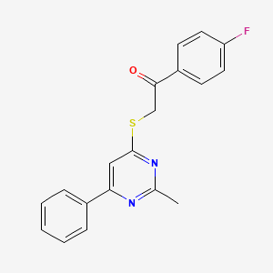 molecular formula C19H15FN2OS B4448795 1-(4-FLUOROPHENYL)-2-[(2-METHYL-6-PHENYLPYRIMIDIN-4-YL)SULFANYL]ETHAN-1-ONE 