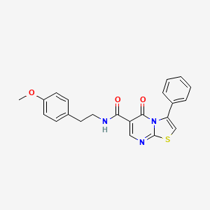 molecular formula C22H19N3O3S B4448811 N-[2-(4-methoxyphenyl)ethyl]-5-oxo-3-phenyl-5H-[1,3]thiazolo[3,2-a]pyrimidine-6-carboxamide 